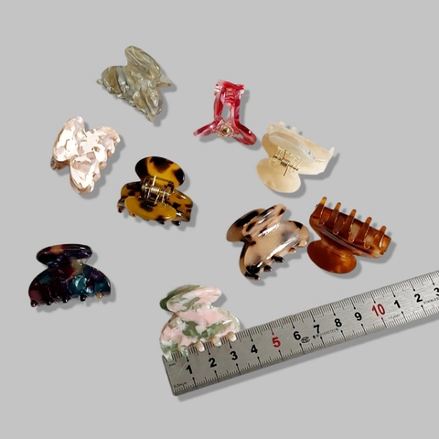 French Style Cellulose Acetate Leopard Print Hair Claw Clip Small Tortoiseshell Floral Pattern Mini Hair Clips For Women