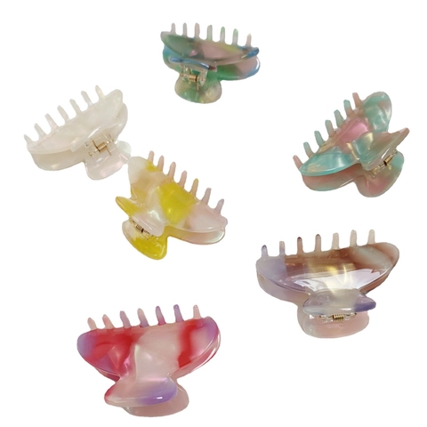Pinza para el Cabello Elegante de Acetato para Mujer Patrón de Mármol Minimalista Pinza para el Cabello de Cangrejo Accesorios para el Cabello de Moda para Uso Diario