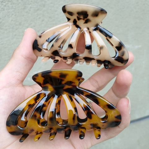 Pinza para el Cabello de Acetato Elegante Francesa para Mujer Pinzas Grandes con Patrón de Carey y Mármol Accesorios para el Cabello