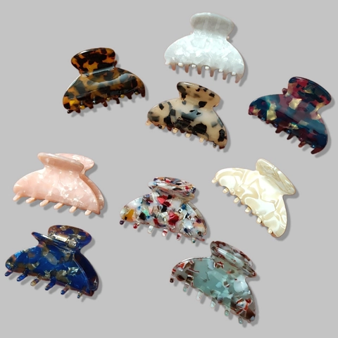 Elegant Cellulose Acetate Hair Claw Clip For Women Retro Tortoise Shell Marble Pattern Floral Hair Jaw Clip Hair Accessory