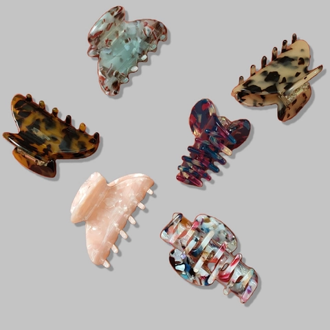 Elegant Cellulose Acetate Hair Claw Clip For Women Retro Tortoise Shell Marble Pattern Floral Hair Jaw Clip Hair Accessory