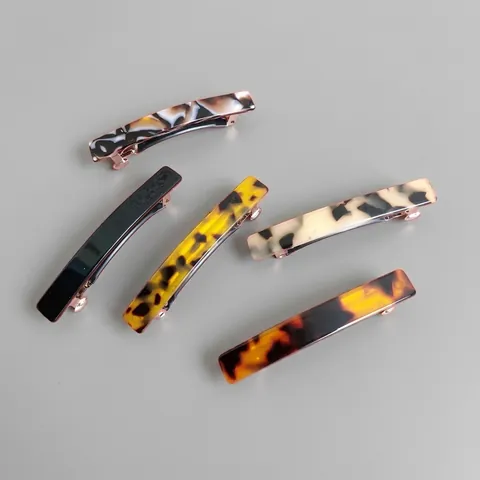 Pinza para el Cabello de Acetato Hecha a Mano Retro Carey Patrón de Mármol Pasador Minimalista Accesorios para el Cabello Mujer