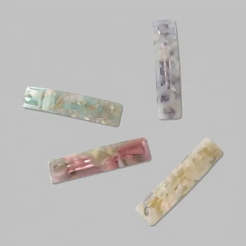 Acetate Marble Pattern Rectangle Hair Clip Elegant Korean Style Spring Clip Hairpin For Women Daily Styling Accessory