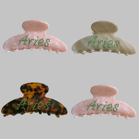 Pinza de Pelo de Acetato Grande Alfabeto de Strass Mármol Carey Pinza de Pelo para Mujer Accesorio de Peinado de Pelo Grueso