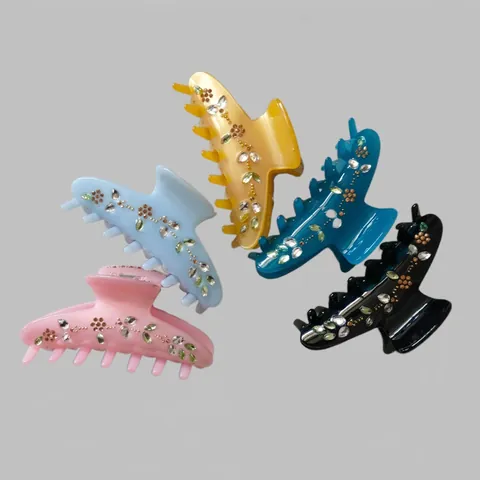 Haarklammer Aus Zelluloseacetat Mit Strass Blumen Design Hochwertige Große Haarklammer Für Damen Haarstyling Zubehör