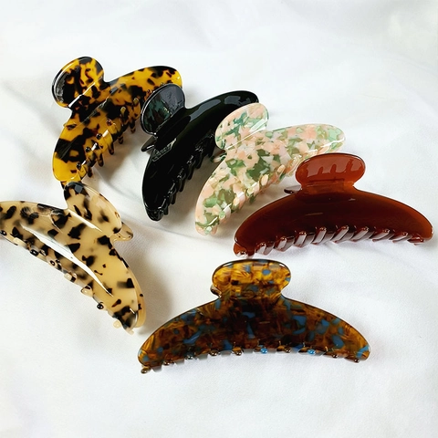 Fermaglio per Capelli a Artiglio in Acetato Francese Grande da Donna Semplice Elegante Minimalista Accessori per Capelli