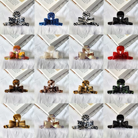 Molla per Capelli Francese Vintage in Acetato con Fiocco Grande Clip a Squalo Accessorio per Capelli Fatto a Mano per Donna Festa