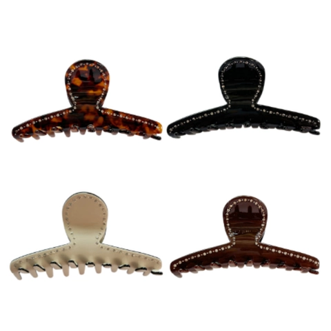 French Vintage Rhinestone Acetate Hair Claw Clip Large Shark Clip Elegant Hair Accessory For Women Thick Hair Styling