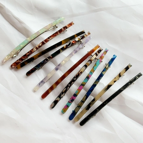 Retro Acetat Feder Haarspange Für Damen Marmor Schildpatt Haarspange Großer Ponytail Halter Minimalistischer Haarschmuck