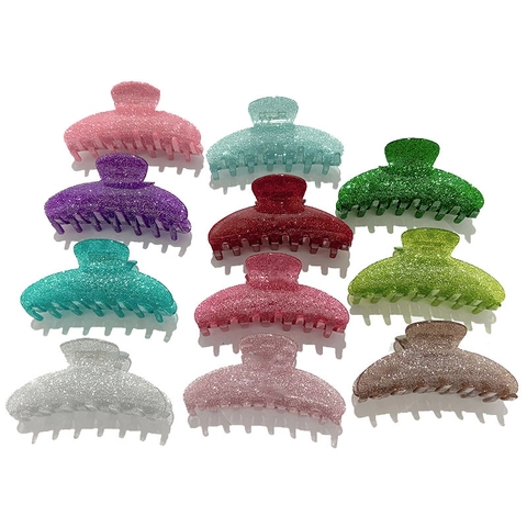 Acryl Glitzer Haarkralle Große Haifisch-Clip Minimalistische Schimmernde Haarnadel Für Damen Mode Elegante Haarschmuck