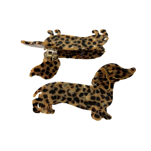 French Style Acetate Dachshund Dog Hair Claw Clip Leopard Tortoiseshell Shark Clip Cute Animal Hair Accessory For Women