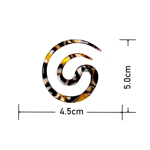 Pinza para el Pelo en Espiral de Acetato de Celulosa Minimalista Francés Moldeador de Moños Invisible Patrón de Carey Mármol Accesorio Mujer