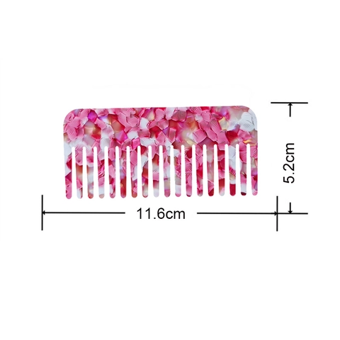French Vintage Acetate Wide Tooth Hair Comb For Women Anti-Static Marble Tortoiseshell Pattern Detangling Hair Styling Tool