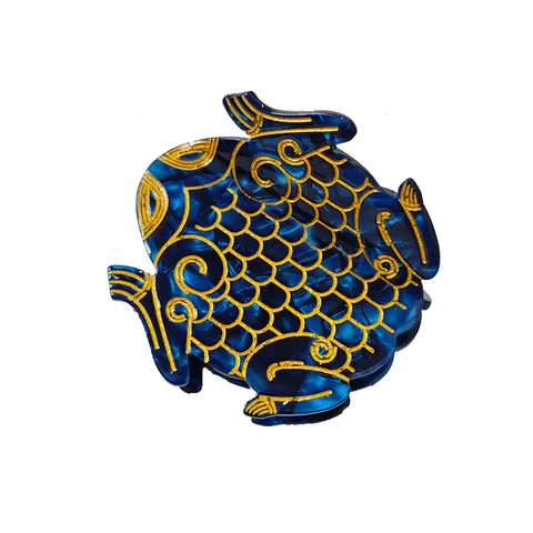 Vintage Cellulose Acetate Toad Shape Hair Claw Clip High End Engraved Money Frog Design Hair Styling Accessory For Women