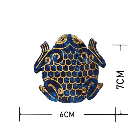Vintage Cellulose Acetate Toad Shape Hair Claw Clip High End Engraved Money Frog Design Hair Styling Accessory For Women