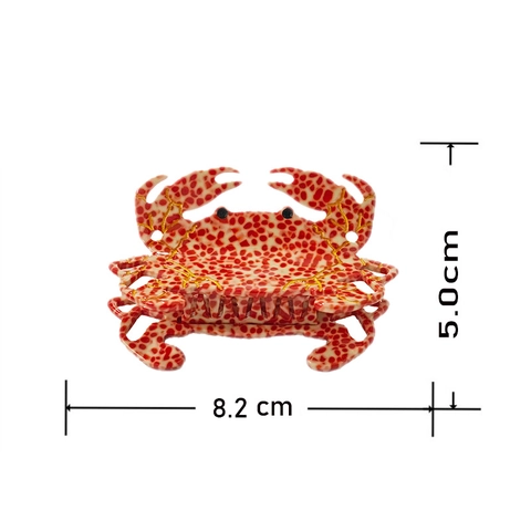 Creative Crab Shape Acetate Hair Claw Clip French Animal Spotted Pattern Large Hairpin For Women Beach Daily Hair Accessory