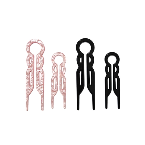Französischer Stil Acetat U-Förmige Haarnadel Für Damen Eleganter Marmor Muster Minimalistische Haargabel Dutt Styling Tool