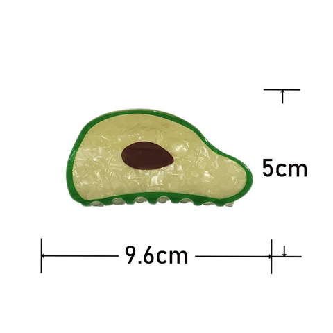 Französische Haarklammer In Fruchtform PVC Avocado Karotte Erdbeere Ananas Muster Marmortextur Haarkralle Für Damen