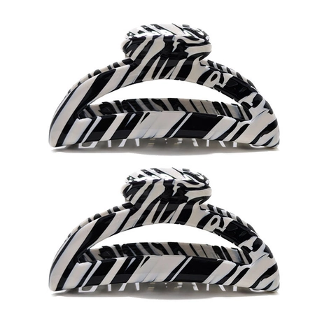 Large French Acetate Hair Claw Clip For Women Black White Zebra Pattern Marble Shark Clip Fashion Hair Accessory