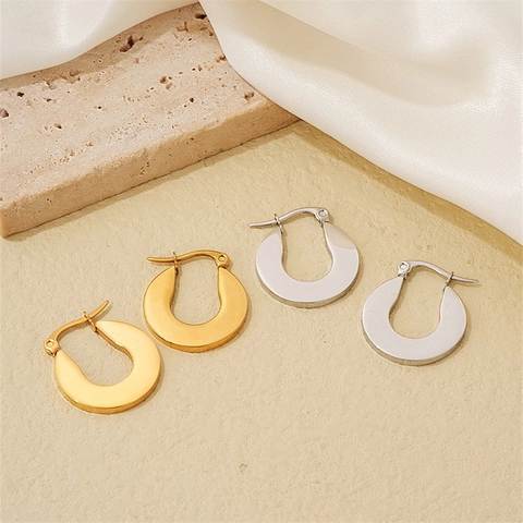 Minimalistische Edelstahl U-förmige Creolen Für Damen Leicht Geometrisch Polierter Schmuck Gold Silber Farbe Täglicher Accessoire