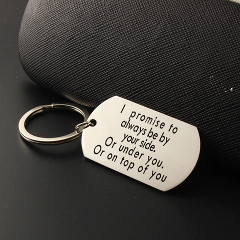 Portachiavi in Acciaio Inossidabile Inciso I Promise To Always Be By Your Side Regalo Sentimentale Per Coppia Per San Valentino