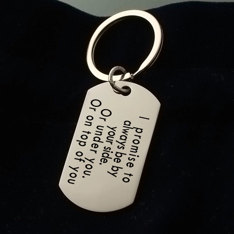 Portachiavi in Acciaio Inossidabile Inciso I Promise To Always Be By Your Side Regalo Sentimentale Per Coppia Per San Valentino