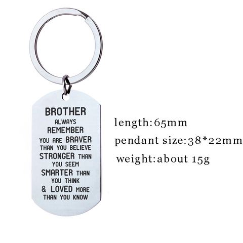 Portachiavi in Acciaio Inossidabile Con Citazione Ispiratrice Per Fratello E Sorella Design Dog Tag Inciso Al Laser Regalo Gioielli