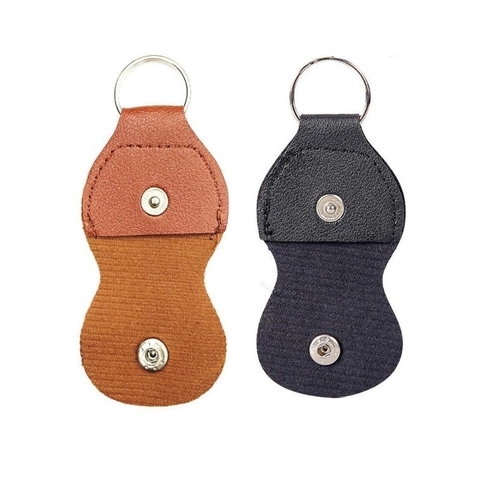 Faux Leather Guitar Pick Holder Keychain Portable Pouch Pocket Hug Keepsake Keyring Alloy Guitar Pick Bag For Musicians Gift