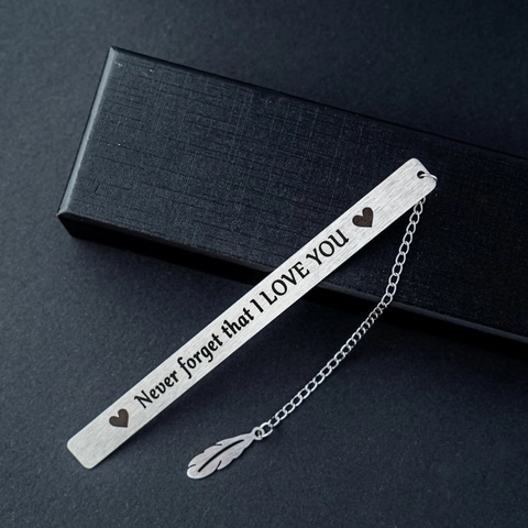 Edelstahl Gebürstet Lesezeichen Mit Feder Anhänger Graviert Herz Botschaft Geschenke Für Mama Papa Vatertag Muttertag Schmuck