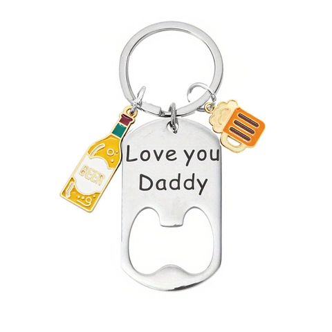 Father's Day Stainless Steel Bottle Opener Keychain If Papa Can't Fix It Tool Charm Key Ring For Dad Grandpa Uncle Gift