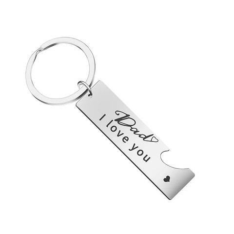 Edelstahl Dad Mom I Love You Herz Schlüsselanhänger Set Mit Flaschenöffner Funktion Geschenk Für Eltern Metall Schlüsselring