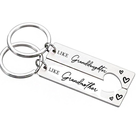 Portachiavi a Puzzle a Forma di Cuore in Acciaio Inossidabile per Madre Figlia Nonna Nipote Gioielli Regalo di Compleanno Donna