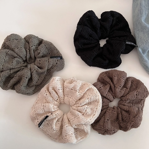 Gestrickte Wolle Hohl Scrunchies Elastische Haargummis Pferdeschwanz Halter Für Damen Herbst Winter Haarschmuck