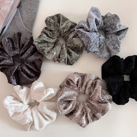 Coletero de Terciopelo Color Sólido Suave Chenilla Grande Gomas de Pelo Elásticas Elegante Sujeta Coletas para Mujer Accesorios