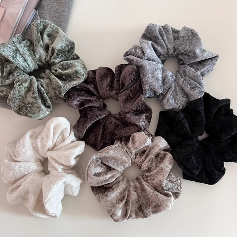 Coletero de Terciopelo Color Sólido Suave Chenilla Grande Gomas de Pelo Elásticas Elegante Sujeta Coletas para Mujer Accesorios