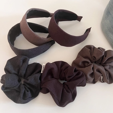 Automne Hiver Simple Couleur Unie Tissu Scrunchies Grand Élastique À Cheveux Élégant Bandeau Haut Versatile Accessoires Pour Cheveux Pour Femmes