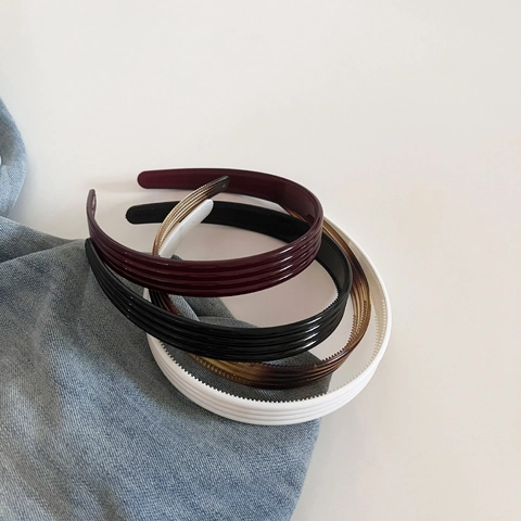 Diadema de Acrílico Rayada Simple Para Mujer Diadema con Dientes Antideslizantes Moda Hecha a Mano Accesorios para el Cabello