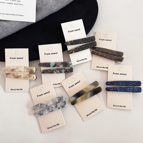Koreanischer Retro-Stil Acetat Marmor Geometrische Haarspange Elegante Legierung Haarspange Für Damen Täglicher Haarschmuck Geschenk