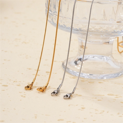 Minimalist Stainless Steel Snake Chain Necklace For Women Gold Silver Plated Adjustable Smooth DIY Jewelry Accessory Gift