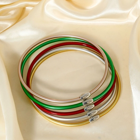 Minimalist Silicone Collar Necklace For Women Fashion Colorful Choker With Silver Magnetic Clasp Trendy Jewelry Neck Ring