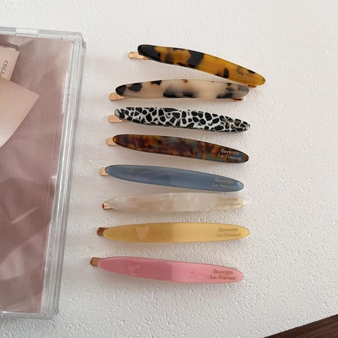 French Retro Acetate Hair Clip Minimalist Barrette La France Tortoiseshell Marble Pattern Side Clip For Women Hair Accessory