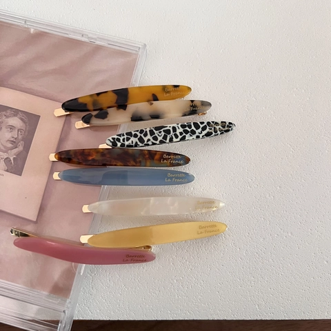French Retro Acetate Hair Clip Minimalist Barrette La France Tortoiseshell Marble Pattern Side Clip For Women Hair Accessory