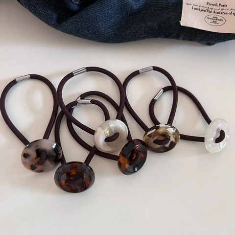 Elastici per Capelli Vintage in Resina con Bottone Alta Elasticità per Donna Retro Tartarugato Marmo Accessori per Capelli
