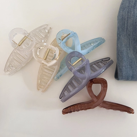 Große Haarkralle Clip Für Damen Elegant Marmormuster Kunststoff Rutschfeste Haarklammer Koreanischer Stil Haarschmuck