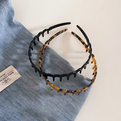 Diadema Dentada de Ondas de Acetato Estilo Coreano Para Mujer Banda Para El Cabello Antideslizante Para Lavar La Cara Accesorios Para El Cabello
