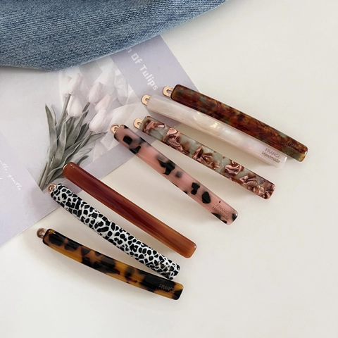 Französisch Vintage Acetat Haarklammer Elegant Geometrisch Schildpatt Punktmuster Minimalistisch Haarspange Für Damen Haarschmuck