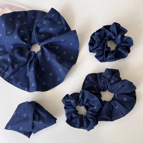 Elastici per Capelli in Tessuto Retro Blu Marino Cielo Stellato Galassia a Pieghe con Stampa Stellare Accessori per Capelli Donna