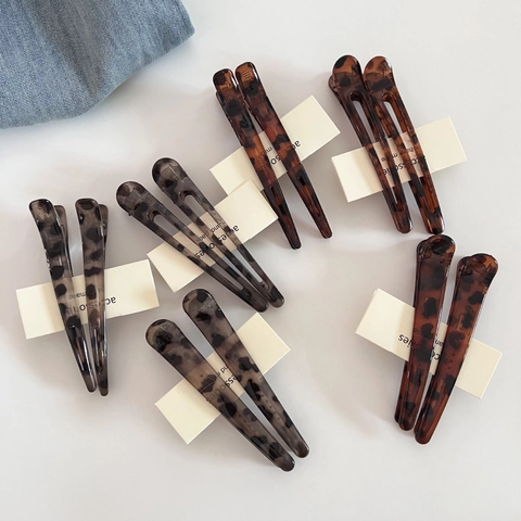 Haarspangen Aus Kunststoff Mit Leopardenmuster Für Damen Vintage Große Entenschnabel Haarnadel Handgefertigte Haarschmuck