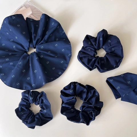 Elastici per Capelli in Tessuto Retro Blu Marino Cielo Stellato Galassia a Pieghe con Stampa Stellare Accessori per Capelli Donna
