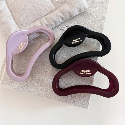 Molla per Capelli Grande Opaca Stile Francese a Cuore Nuvola Clip a Squalo Satinata per Donna Capelli Folti Accessori Capelli